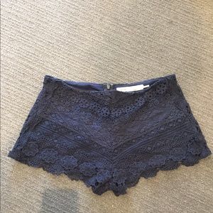 Navy blue lace shorts